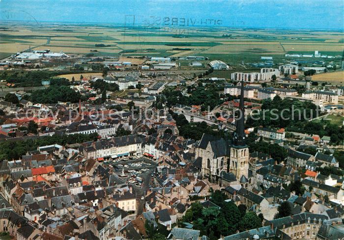 Pithiviers Loiret Vue generale aerienne au centre la plac