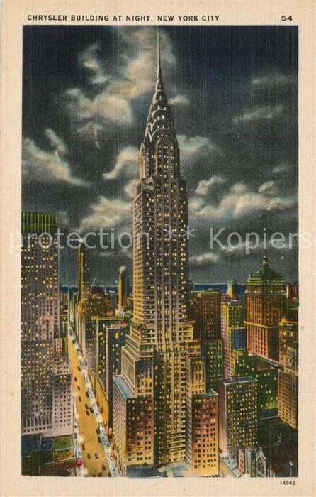 New York City Chrysler Building at night Illustration