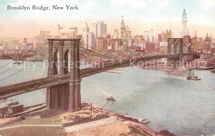 New York City Brooklyn Bridge Illustration