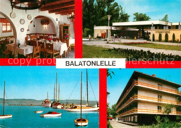 Balatonlelle Strand Fuerdoe Hotel Hafen Segelboote