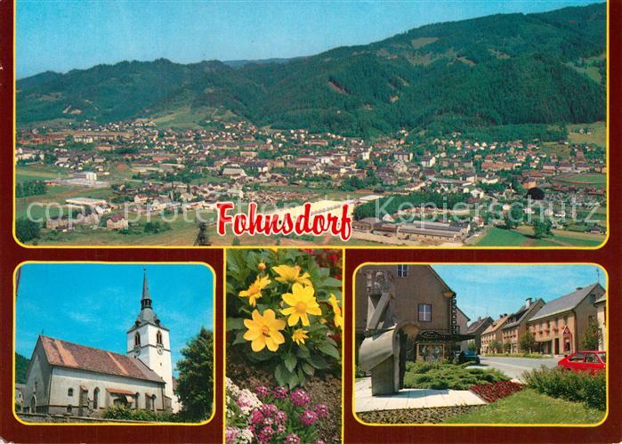 Fohnsdorf Kirche Blumen Innenstadt Panorama