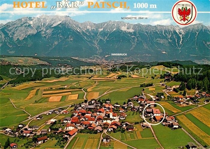 Patsch Hotel Restaurant Baer Alpenpanorama Fliegeraufnahme