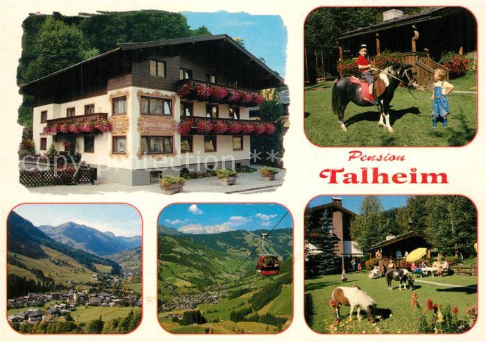 Saalbach-Hinterglemm Pension Talheim Pony Reiten Bergbahn Landschaftspanorama Al