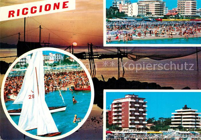 Riccione Strand Hotels Segelboot Sonnenuntergang am Meer