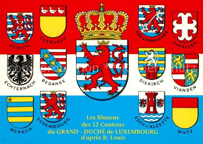 LUXEMBOURG  Luxemburg Les Blasons des 12 Cantons du Grand Duché de Luxembourg Wa