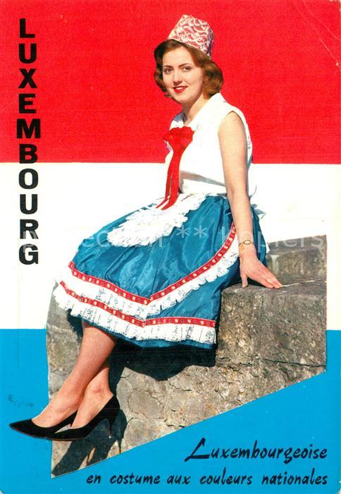 LUXEMBOURG  Luxemburg Luxembourgeoise en costume aux couleurs nationales