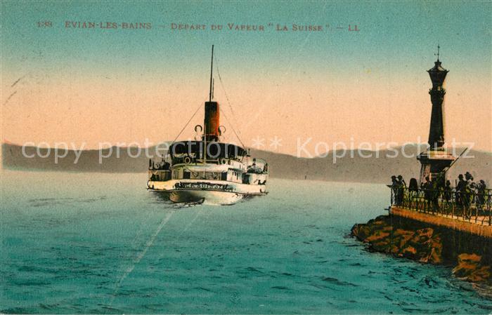 Dampfer Seitenrad Vapeur La Suisse Evian-les-Bains