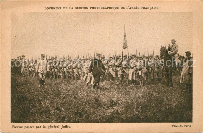Militaria Frankreich WK1 Revue passee par la General Joffre
