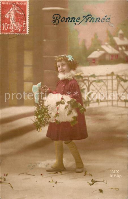 Foto DIX Paris Nr. 1080/3 Neujahr M?dchen Muff