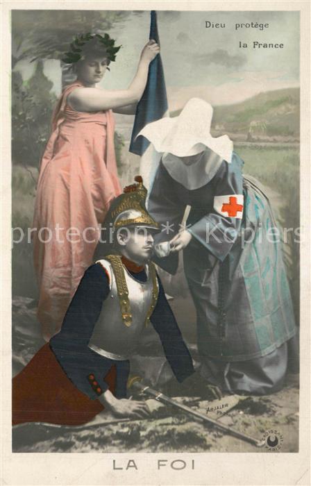 Militaria Frankreich La Foi Krankenschwester Rotes Kreuz Soldat