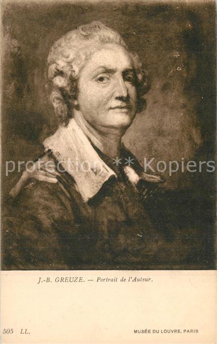 Kuenstlerkarte J.-B. Greuze Portrait de l'Auteur