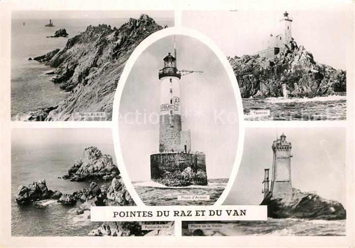 Leuchtturm Lighthouse Phare d Armen Tevenec Pointes du Raz et du Van
