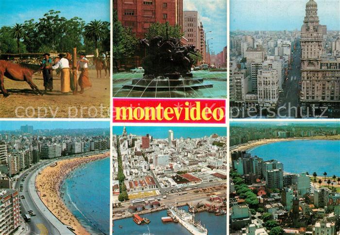 Montevideo Uruguay Fliegeraufnahme Strand Hafen Pferde Playa Pocitos