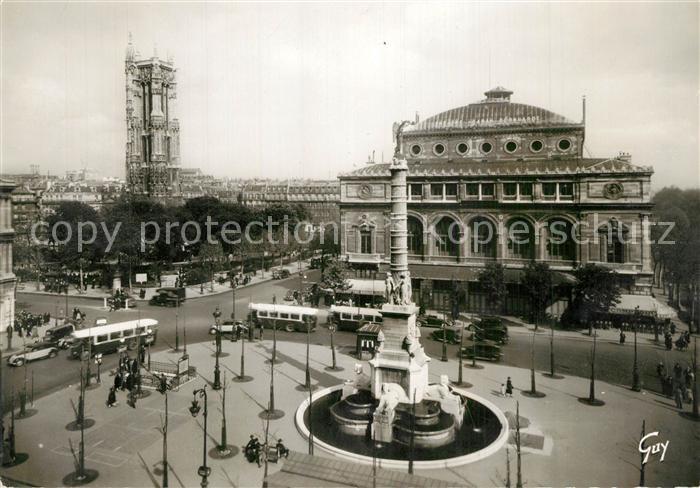 Paris Place du Chatelet et la Tour St-Jacques