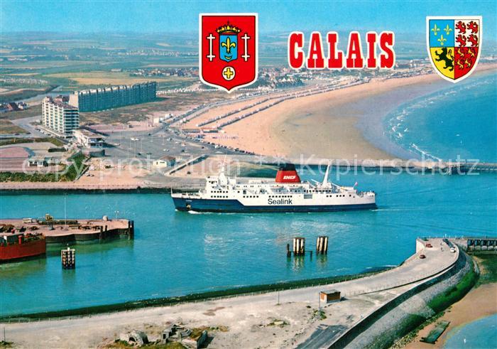Calais Plage et Port Fliegeraufnahme