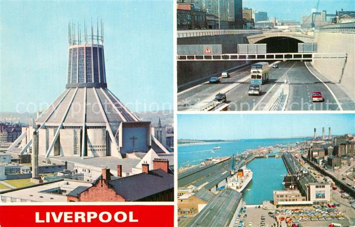 Liverpool Metropolitan Cathedral Mersey Tunnel Entrance Estuary of Mersey