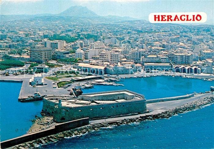 Heraclion Iraklio Venetian harbour Festung Hafen Fliegeraufnahme