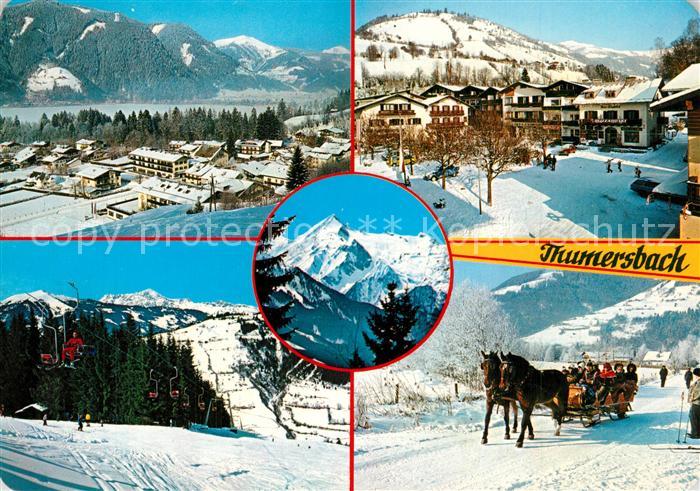 Thumersbach  Panorama Winter- und Erholungsort Skilift Pferdeschlitten Kitzstein