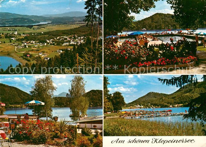 Seelach Klopeinersee Panorama Unterberg Uferpartie am See Terrassencafe