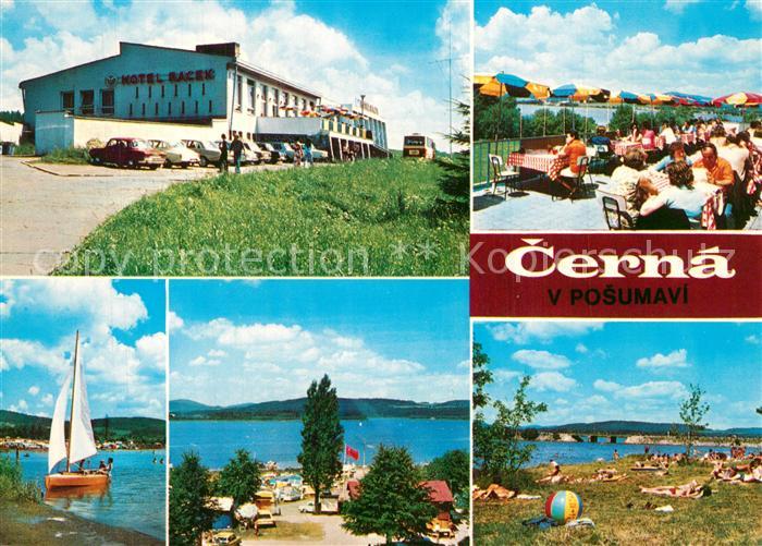 Cerna v Posumavi Hotel Raced Restaurant Terrasse Campingplatz Liegewiese Segelbo