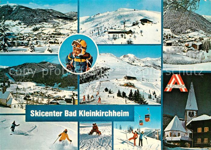 Bad Kleinkirchheim Kaernten Panorama Wintersportplatz Alpentherme Motiv mit Kirc