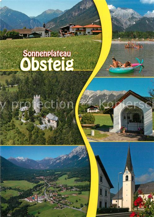 Obsteig Tirol Panorama Alpen Badesee Burg Kapelle Kirche