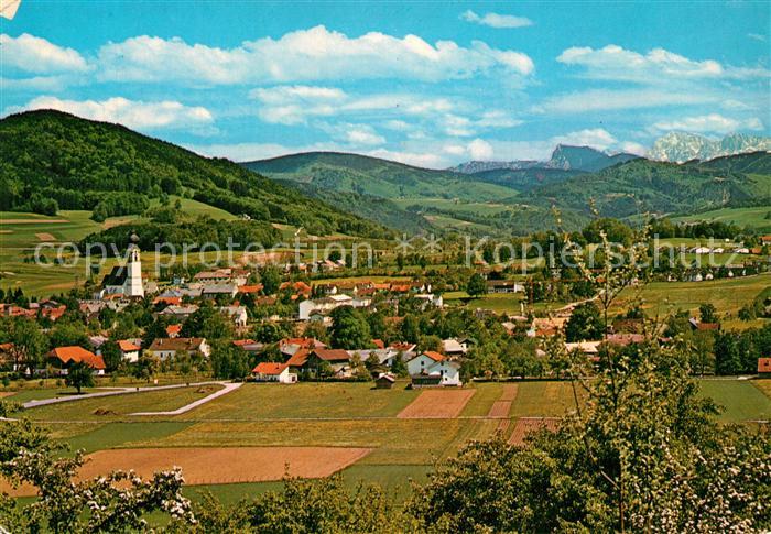 St Georgen Attergau Panorama Blick gegen Grossen Priel Totes Gebirge