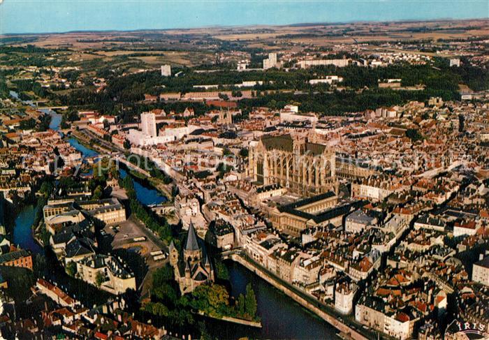 Metz  57 Moselle La Moselle et la Cathedrale vue aérienn