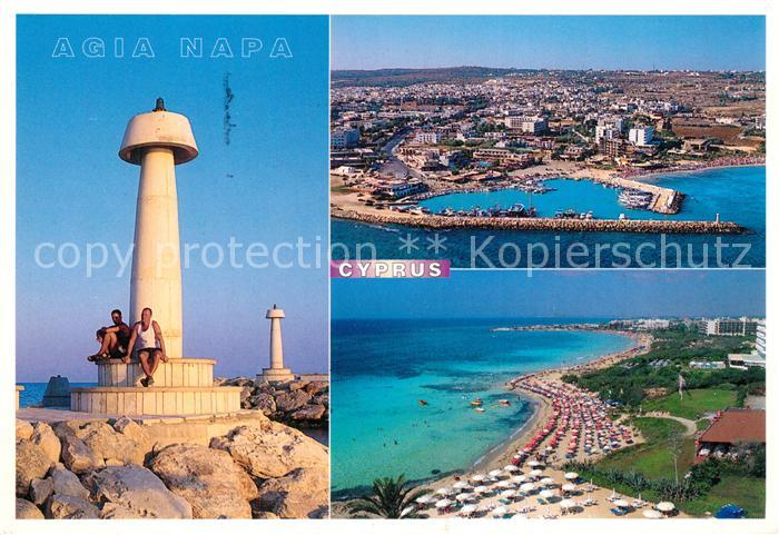 Agia Napa Ayia Napa Hafeneinfahrt Hafen Strand Fliegeraufnahmen