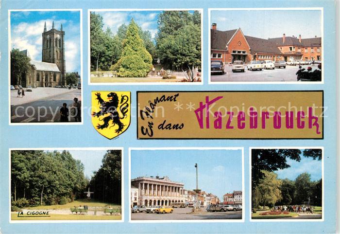 Hazebrouck Kirche Park Gebaeude Platz Wappen