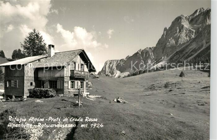 Sesto Sexten Suedtirol Alpenhuette Rotwandwiesenhuette Dolomiten Rifugio Alpino