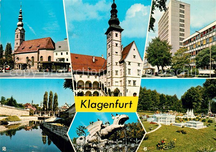 Klagenfurt Woerthersee Heiligengeisplatz Hafen Landkanal Landhaus Lindwurm Lande