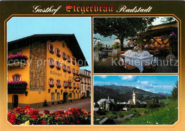 Radstadt Gasthof Stegerbraeu Ortsmotiv mit Kirche