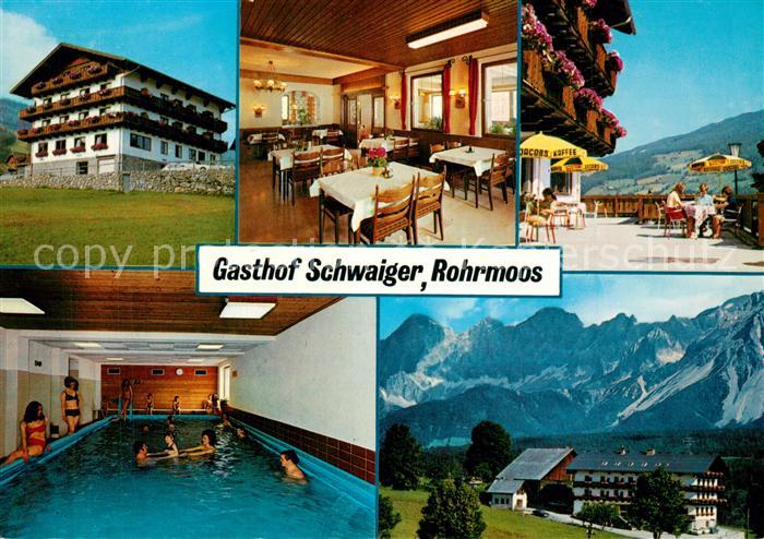 Rohrmoos Schladming Gasthof Schwaigerhof Hallenbad Terrasse Alpenblick Dachstein