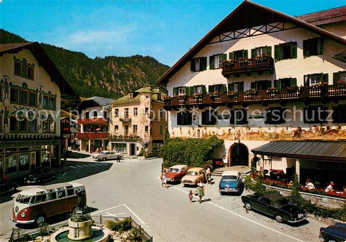 St Gilgen Wolfgangsee Ortsmotiv Mozartbrunnen Gasthof zur Post