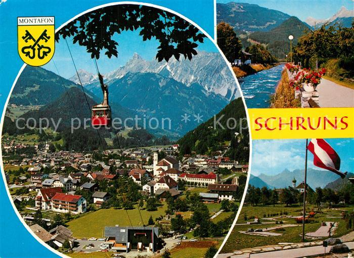 Schruns Vorarlberg Gesamtansicht mit Alpenpanorama Hochjochbahn Bergbahn Litz Pr