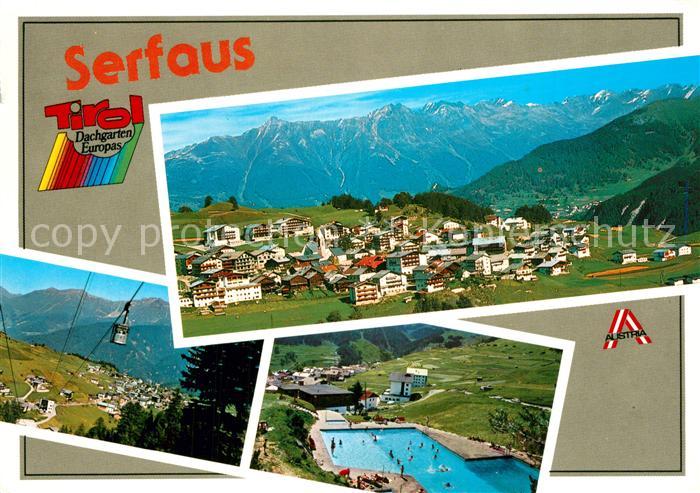 Serfaus Tirol Panorama Sonnenplateau Freibad Bergbahn Alpen