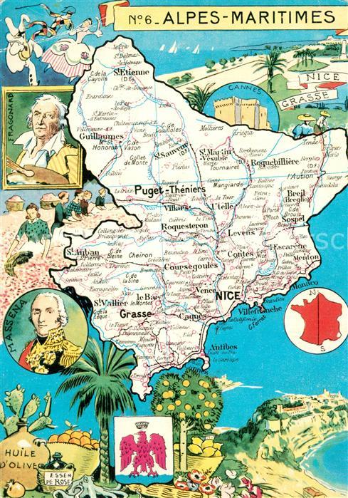 Alpes-Maritimes Region Carte de la région Duché de Savoie Comté de Nice