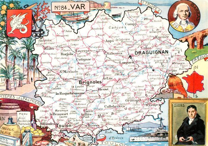 Var Region Carte de la région Partie de la Provence