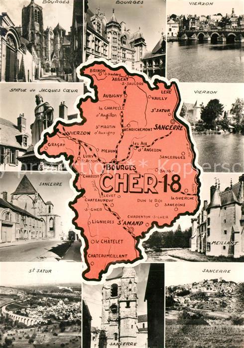 Cher Region Carte de la région et ses villes