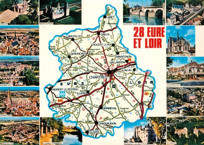Eure et Loir Region Carte de la région et ses villes