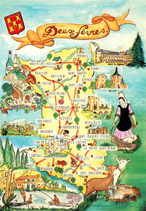Deux-Sevres Region Carte de la région et ses villes