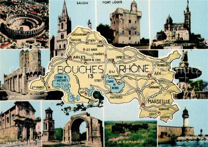 Bouches-du-Rhone Region Carte de la région et ses villes
