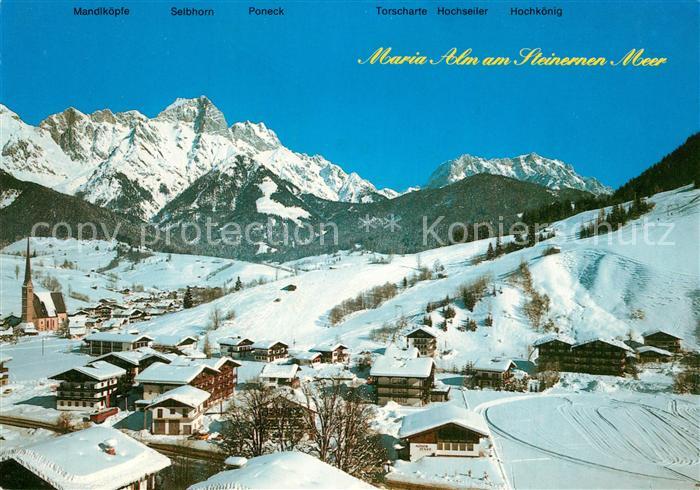 Maria Alm Steinernen Meer Panorama Wintersportplatz gegen Steineres Meer und Hoc