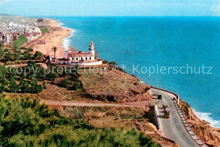 Calella de Mar Zugangsstrasse zwischen Leuchtturm und Meer