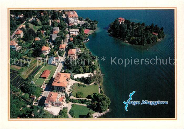 Lago Maggiore Verbania Pallanza Veduta aerea Lungolago e Isola San Giovanni