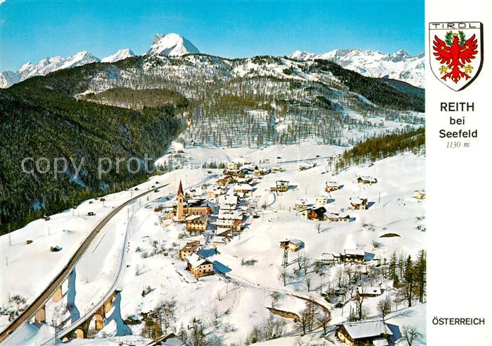 Reith Seefeld Tirol mit Gschwandtkopf und Hohe Munde Fliegeraufnahme