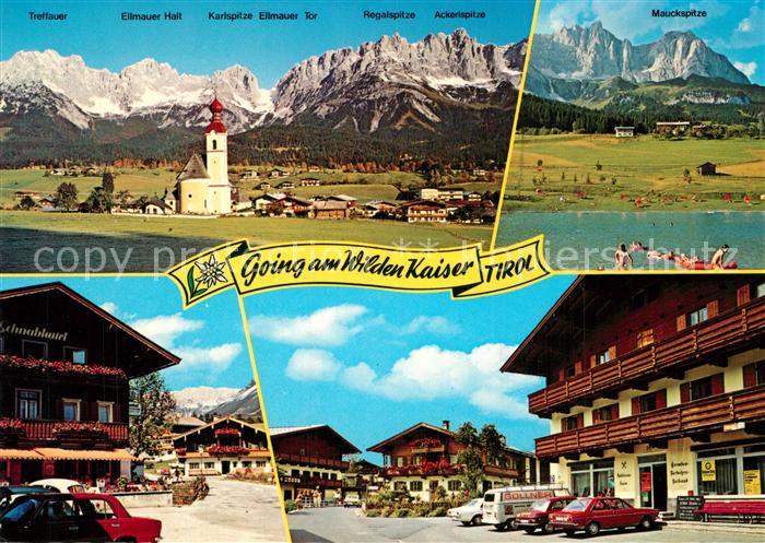 Going Wilden Kaiser Tirol Panorama Kirche Mauckspitze Strand Dorfmotive