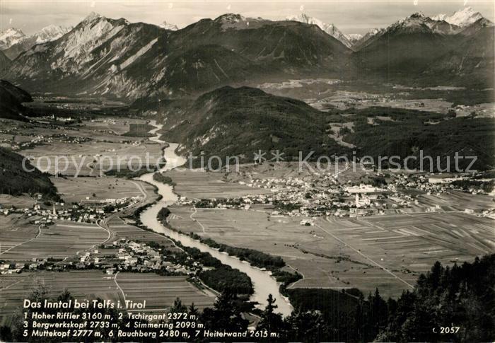 Telfs Tirol Fliegeraufnahme Hoher Riffler  Tschirgang