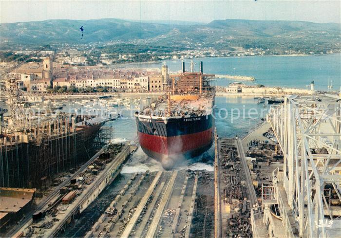 La Ciotat Launching of a ship at the shipyards